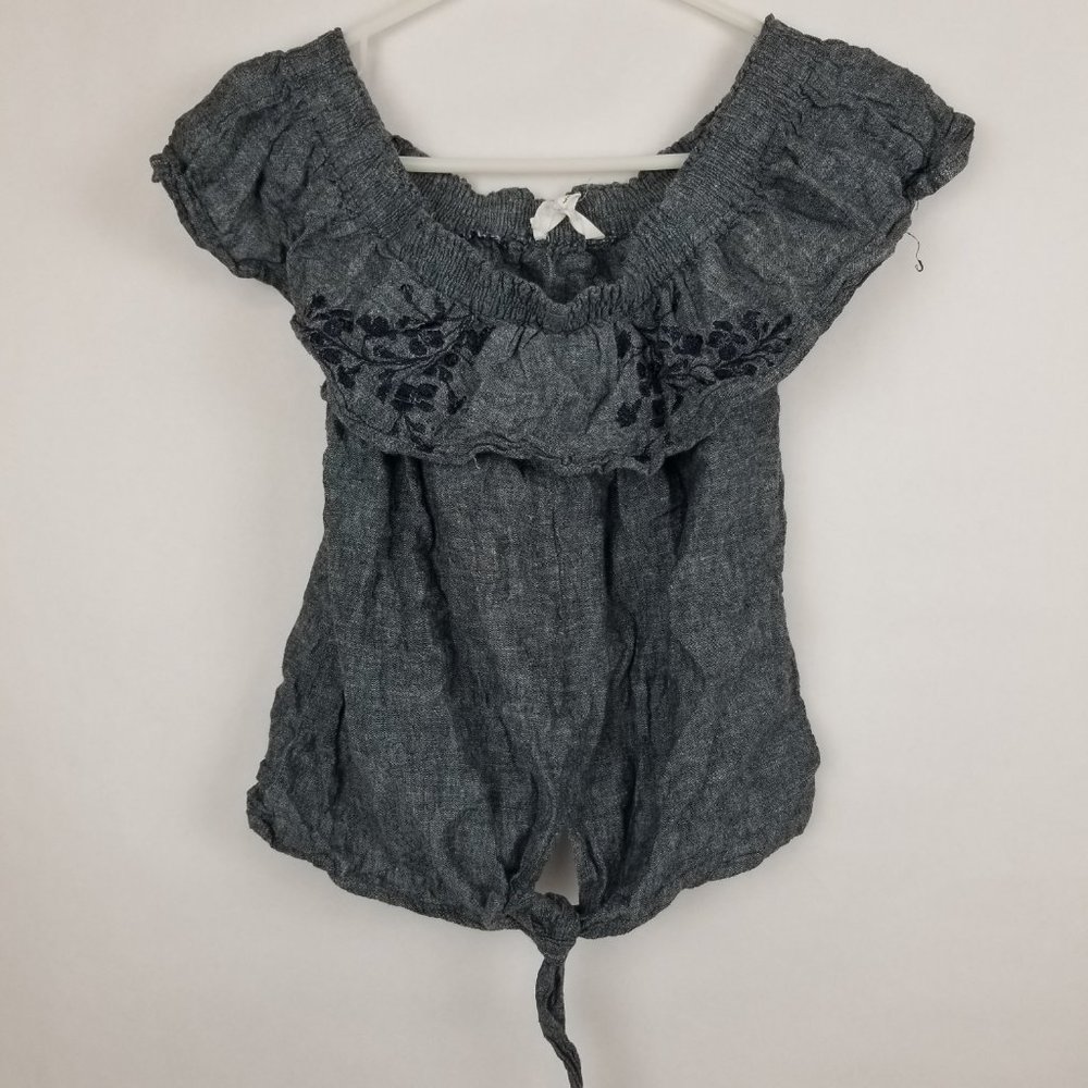 Love Tree Crop Top Size S Gray